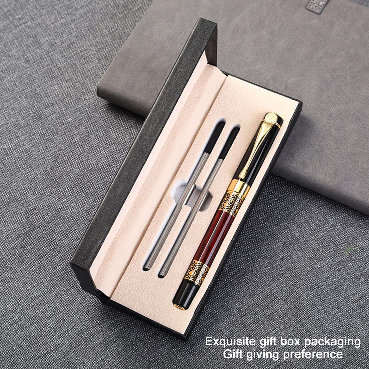 YIVONKA Ballpoint Pen Black Refill,Classical retro style Luxury Pen,Best Ball Pen Gift Set for Men