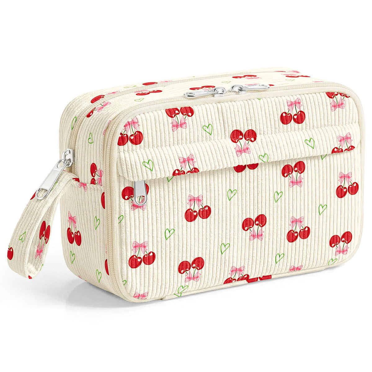 WOBAGMEN Cute Pencil Case,Large Corduroy Zippered Pencil Case Pouch, aesthetic Pencil Bag with