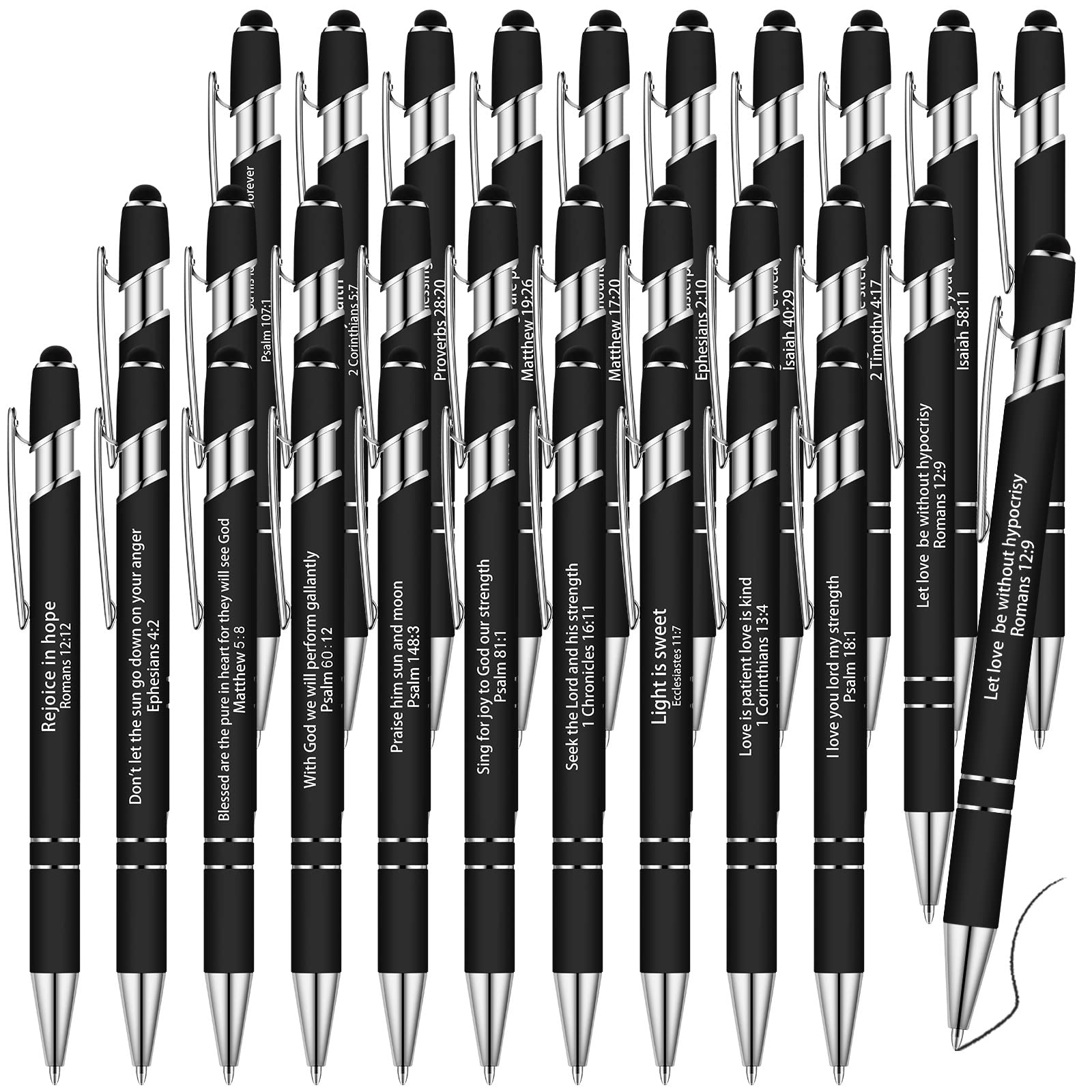 Geosar 30Pcs Christian Bible Verse Ballpoint Pen Gift Scripture, Black