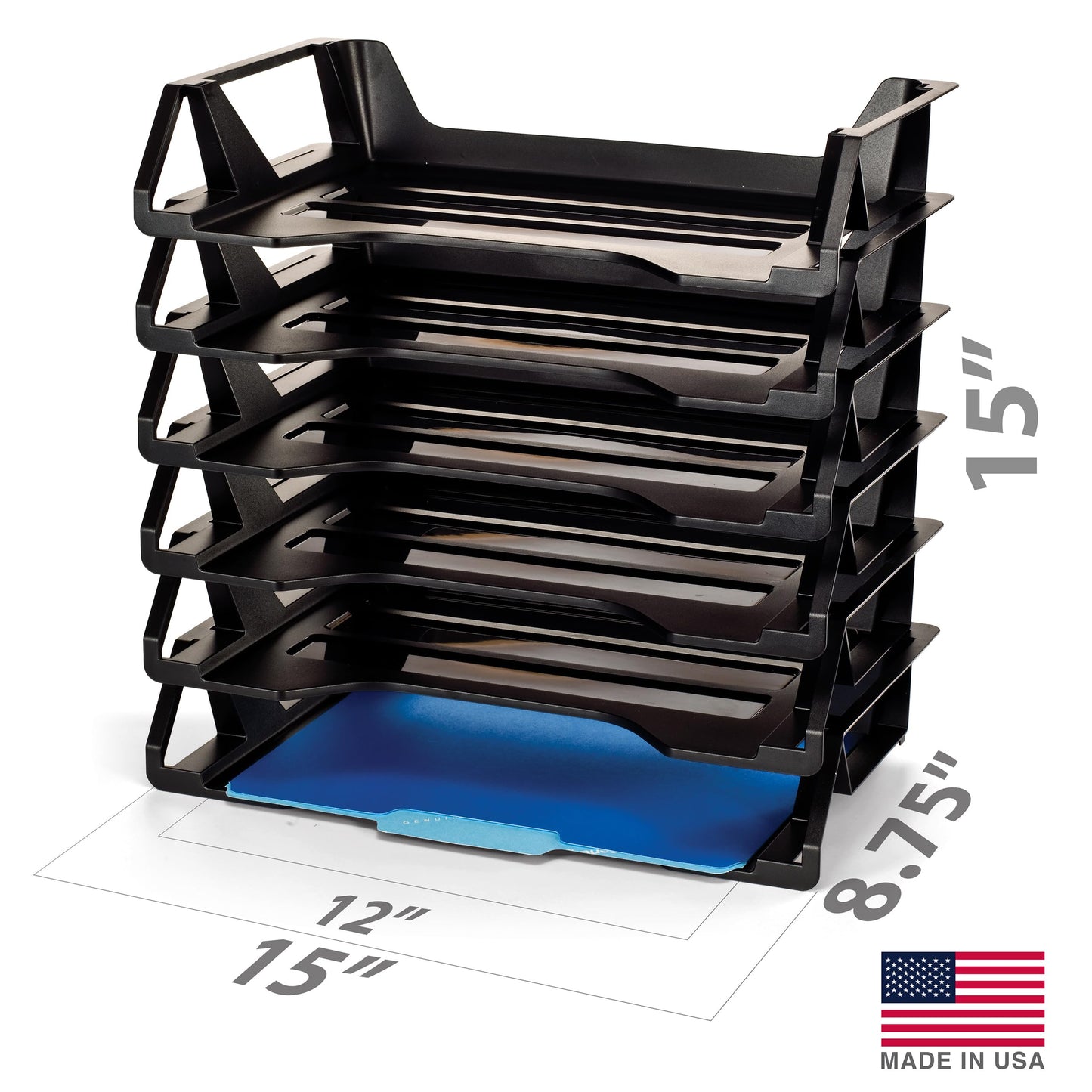 Officemate Recycled Desk Tray, Side Load, 15 1/8 x 8 7/8 x 15, Letter/A4, 6/PK (26212)