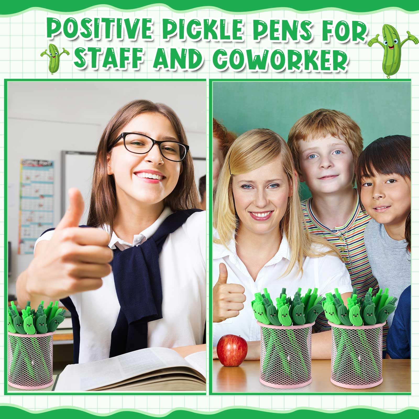 MotiMind 40 Sets Pickle Pen for Coworkers Bulk Back to School Gifts Funny Emotional Bulk Pickle