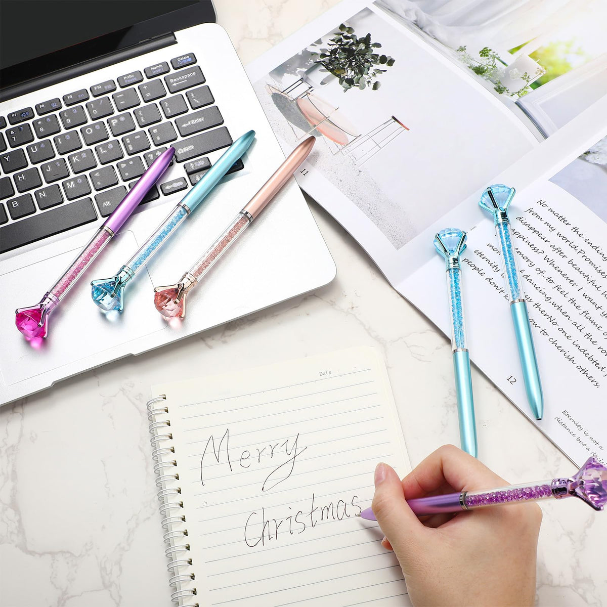 Sherr 100 Pack Big Crystal Diamond Pens Cute Ballpoint Pens Retractable Ballpoint Rhinestones