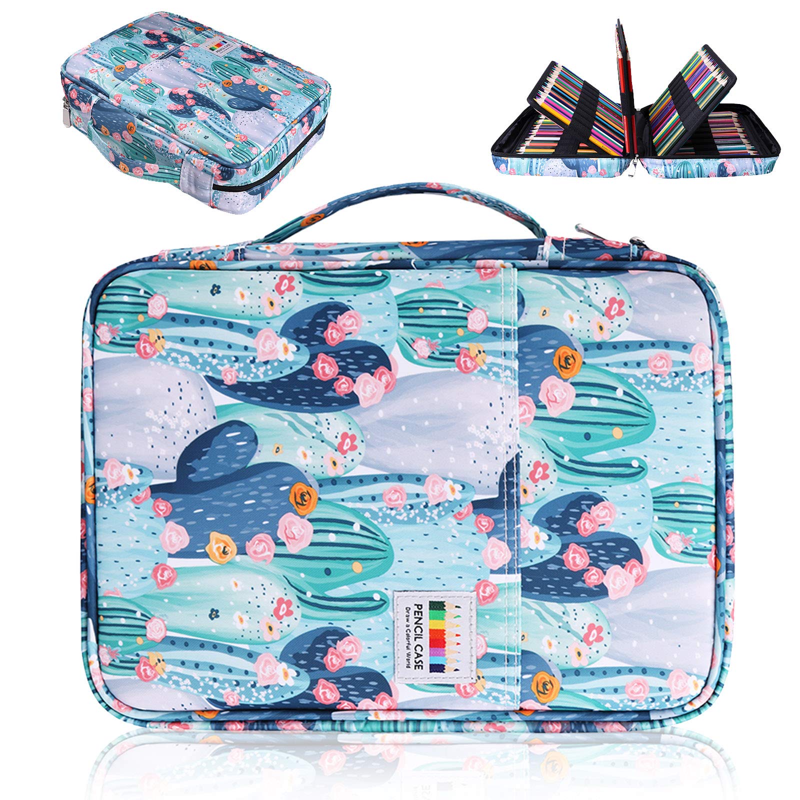 AYVANBER Colored Pencil Case 220 Slots Gel Pens Holder Waterproof Organizer Bag Portable Artist