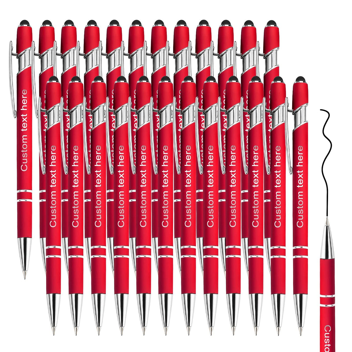 Amlion Custom Pens Personalized Bulk, Customized Ballpoint Pens with Stylus Name Message Logo