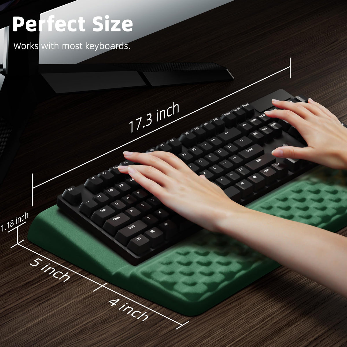 Ospelelf Keyboard Wrist Rest Pad, Comfy Ergonomic Keyboard Stand Riser Holder, Computer Wrist