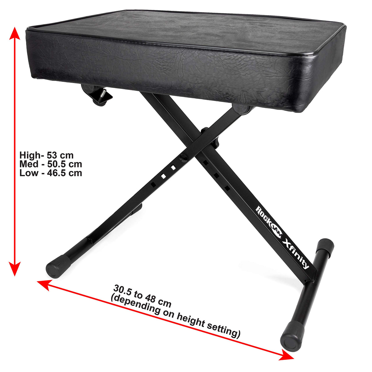 RockJam RJKBB100 Adjustable Padded Piano Bench, Keyboard Stool