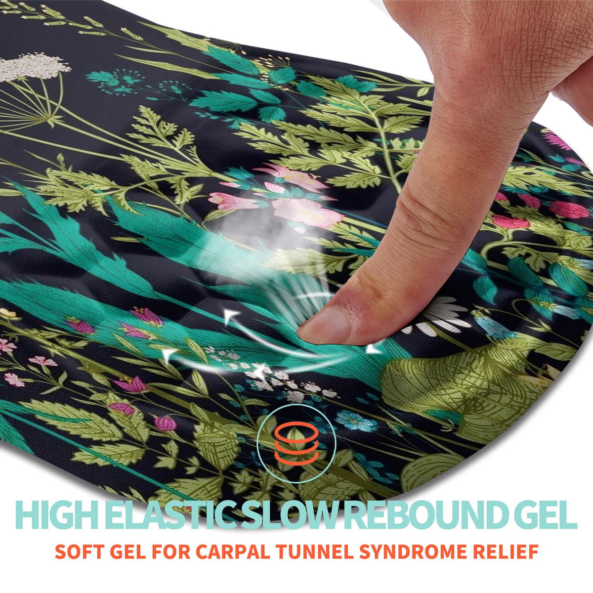 Kuosgm Ergonomic Mouse Pad Wrist Support with Memory Foam Massage Bulge, Carpal Tunnel Pain Relief