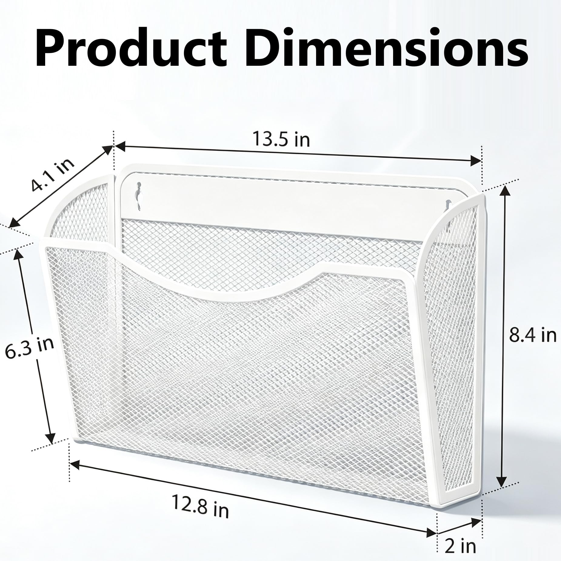 Gawerk Mesh Hanging Wall File Holders, Metal Vertical Wall Basket Mail Organizer for Office/Home