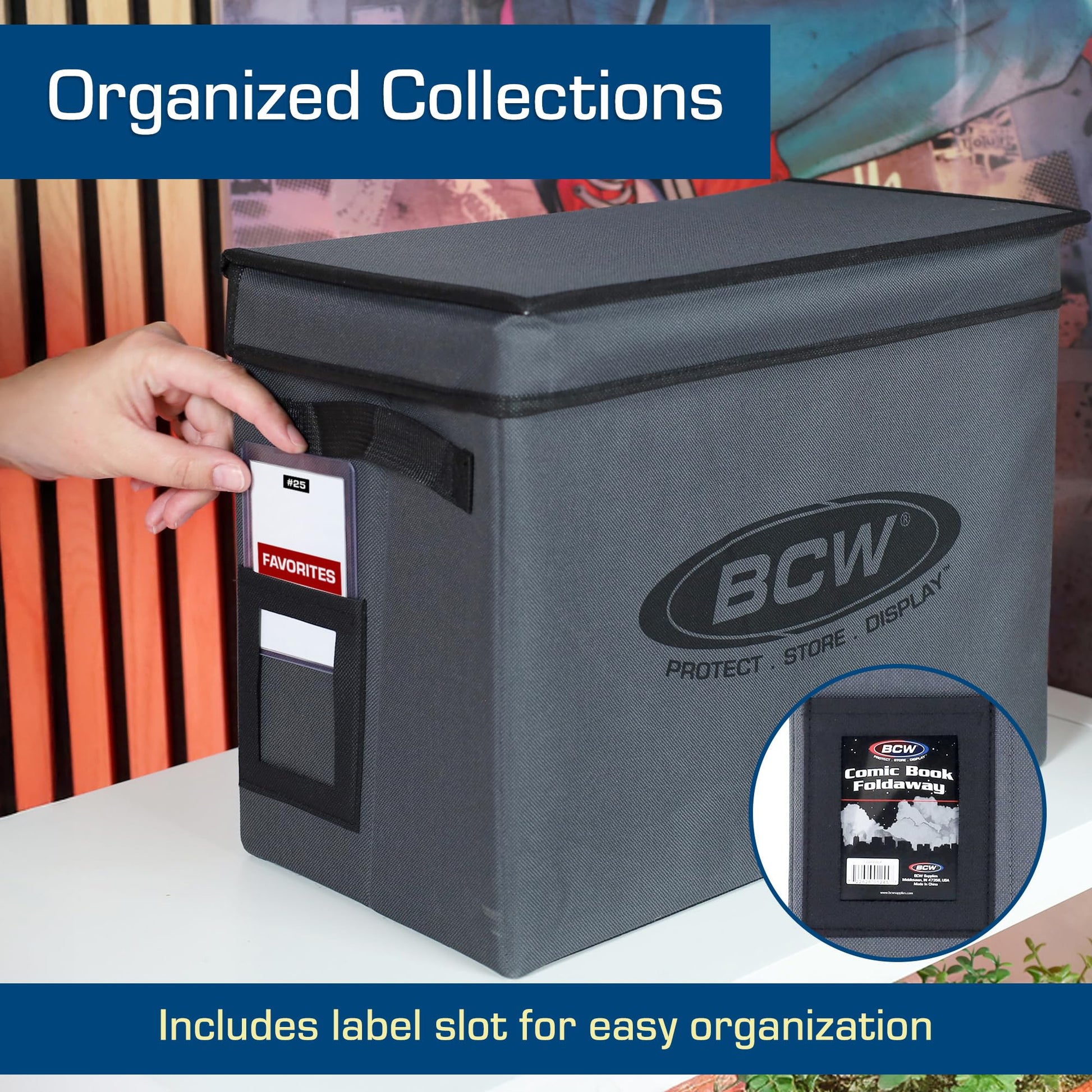 BCW Comic Book Storage Box - 1 ct | Foldable Comic Book Case | Each fits 125-150 Sleeved and