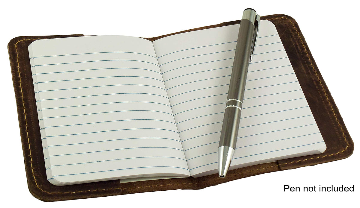 Rustic Ridge Leather Refillable Leather Pocket Notebook - Mini Composition Cover - Fits Standard