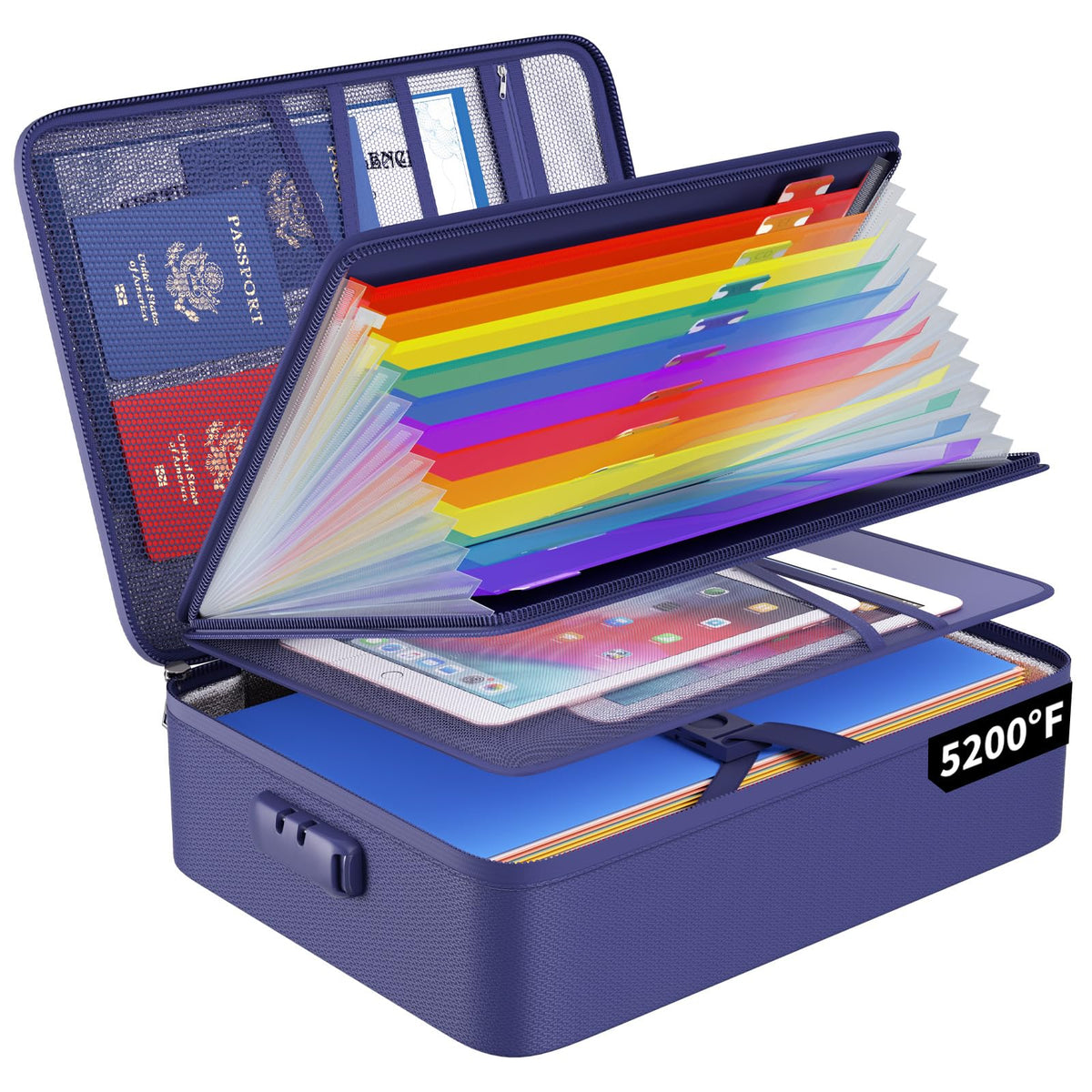 ENGPOW Fireproof File Organizer Bag with 13 Pockets Accordion File Folder