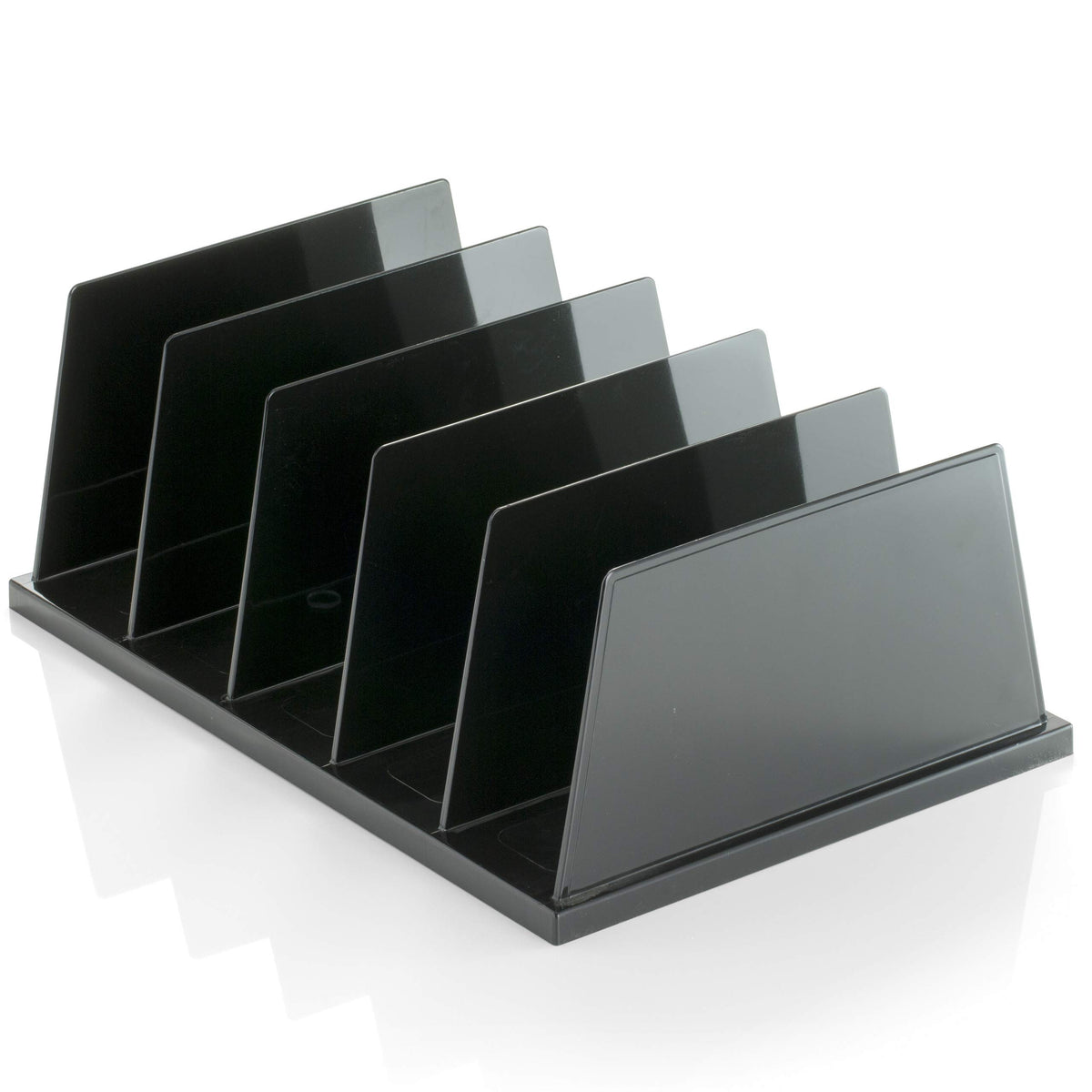 Officemate Recycled Large Standard Sorter, 5 Compartments, 13.5 x 9 x 5 Inches, Black (26192)