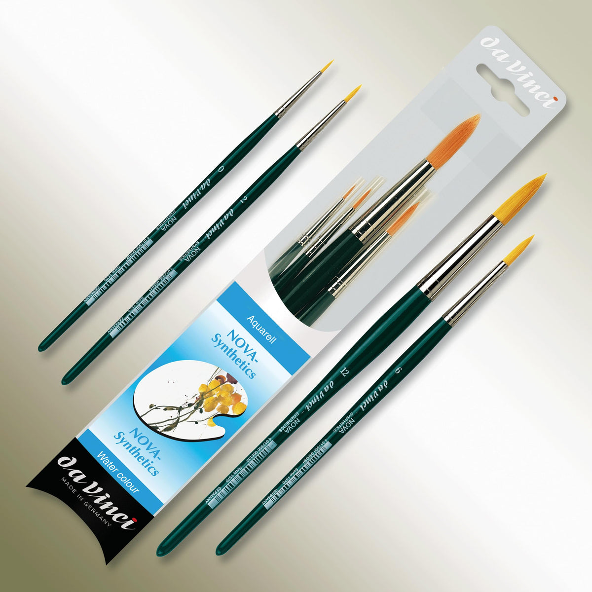 da Vinci Watercolor Series 4219 Nova Paint Brush Set, Synthetic, Multiple Sizes, 4 Brushes (Series