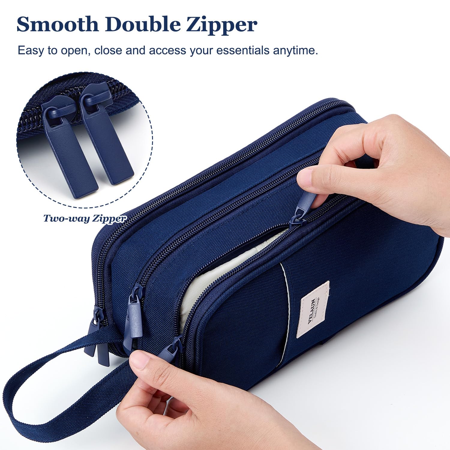 VELAUN Pencil Case Pouch, Large Capacity Pencil Box Bag, Aesthetic Pen Organizer for School