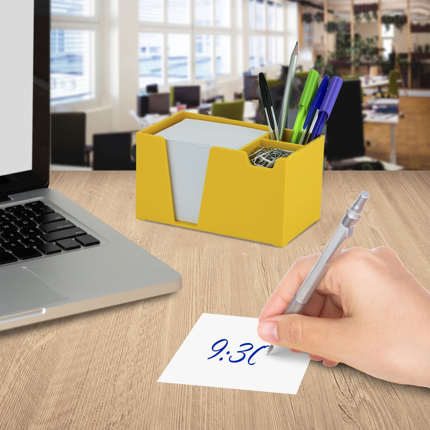 Acrimet Desktop Organizer Pencil, Pen, Paper, Clip, Caddy Holder (Plastic) (White Paper Included)
