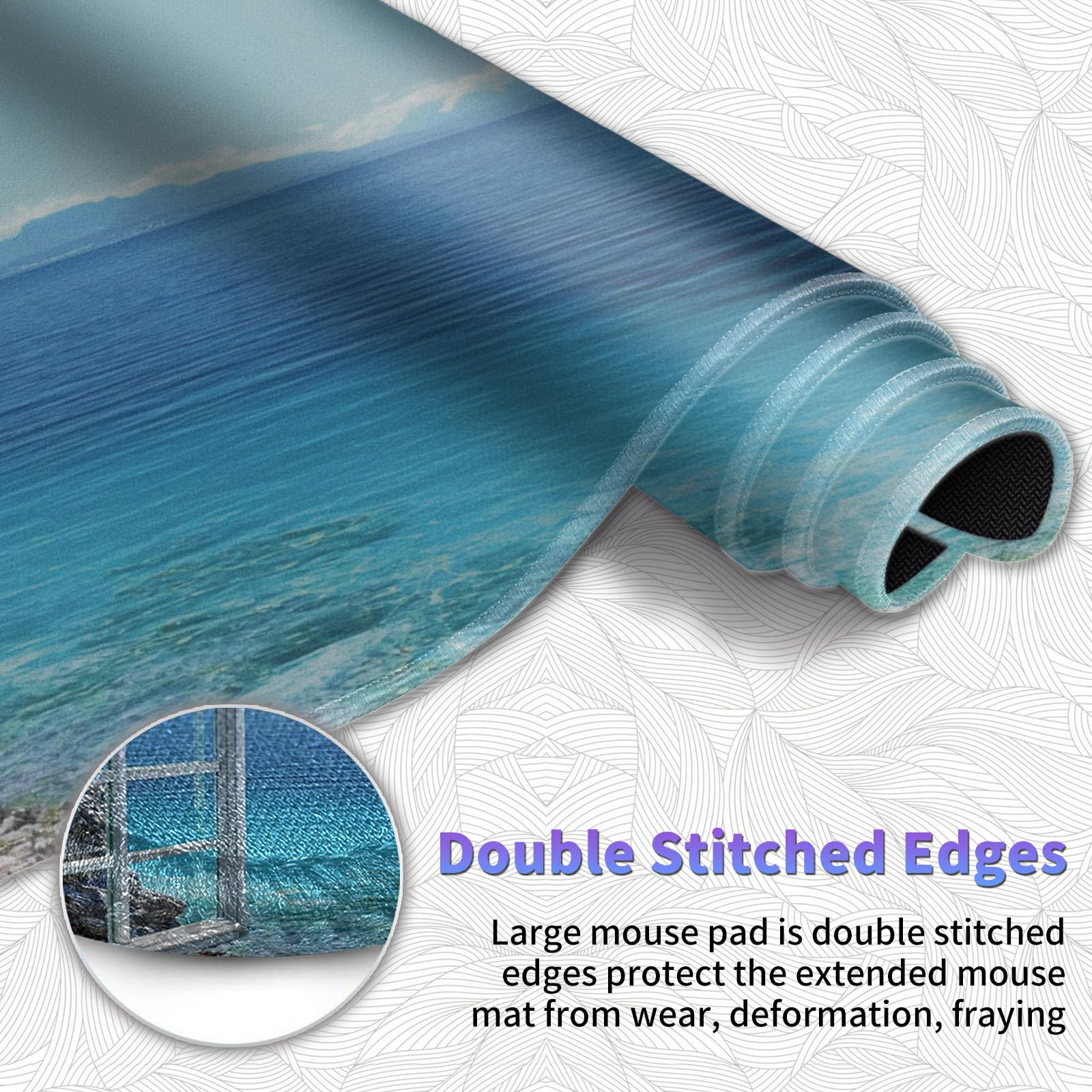Large Mouse Pad, Desk Mat, XL Gaming Keyboard Mat, Non-Slip Rubber Base, Full Extended Mousepad for