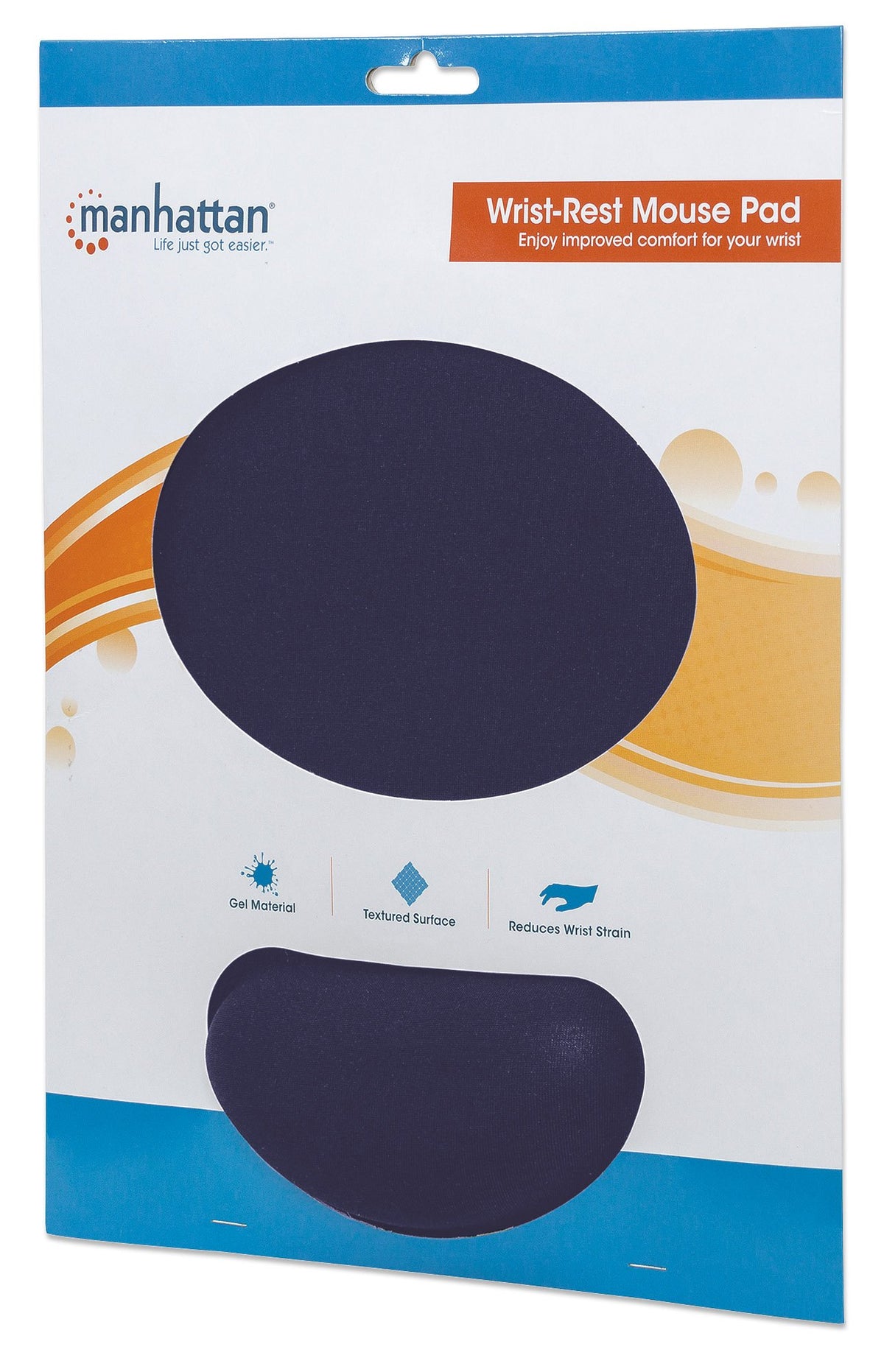 Manhattan Gel Mouse Pad - with Soft Wrist Support, Non- Slip Base, Ergonomic Design - for Laptop
