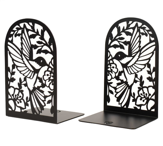 CNK Premium BookEnds - Heavy Duty Metal Book Stoppers for Home Office, Decorative Book Shelf