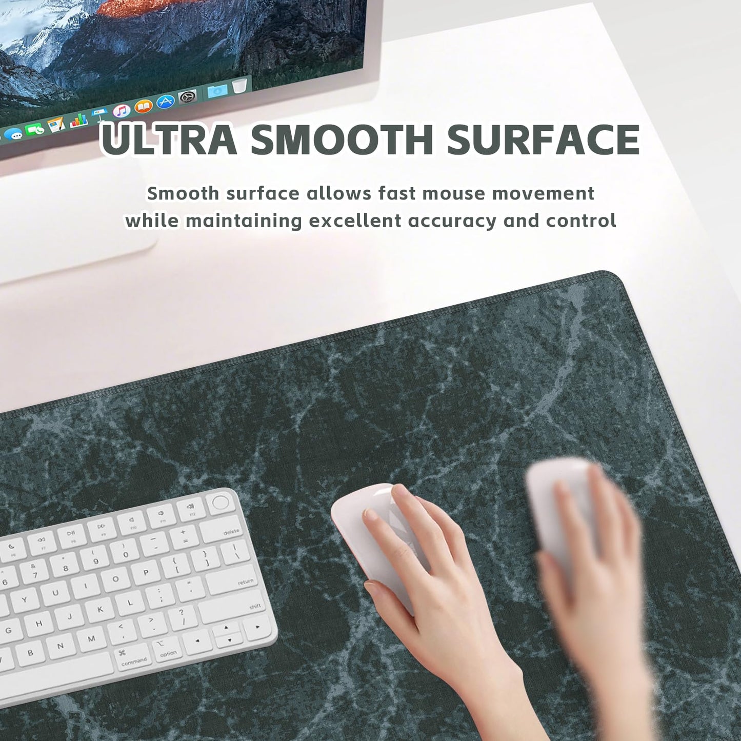 Baziabbo Desk Mat,XXL Extended Large Mouse Pad,Gaming Mousepad with Stitched Edge,Non-Slip Rubber