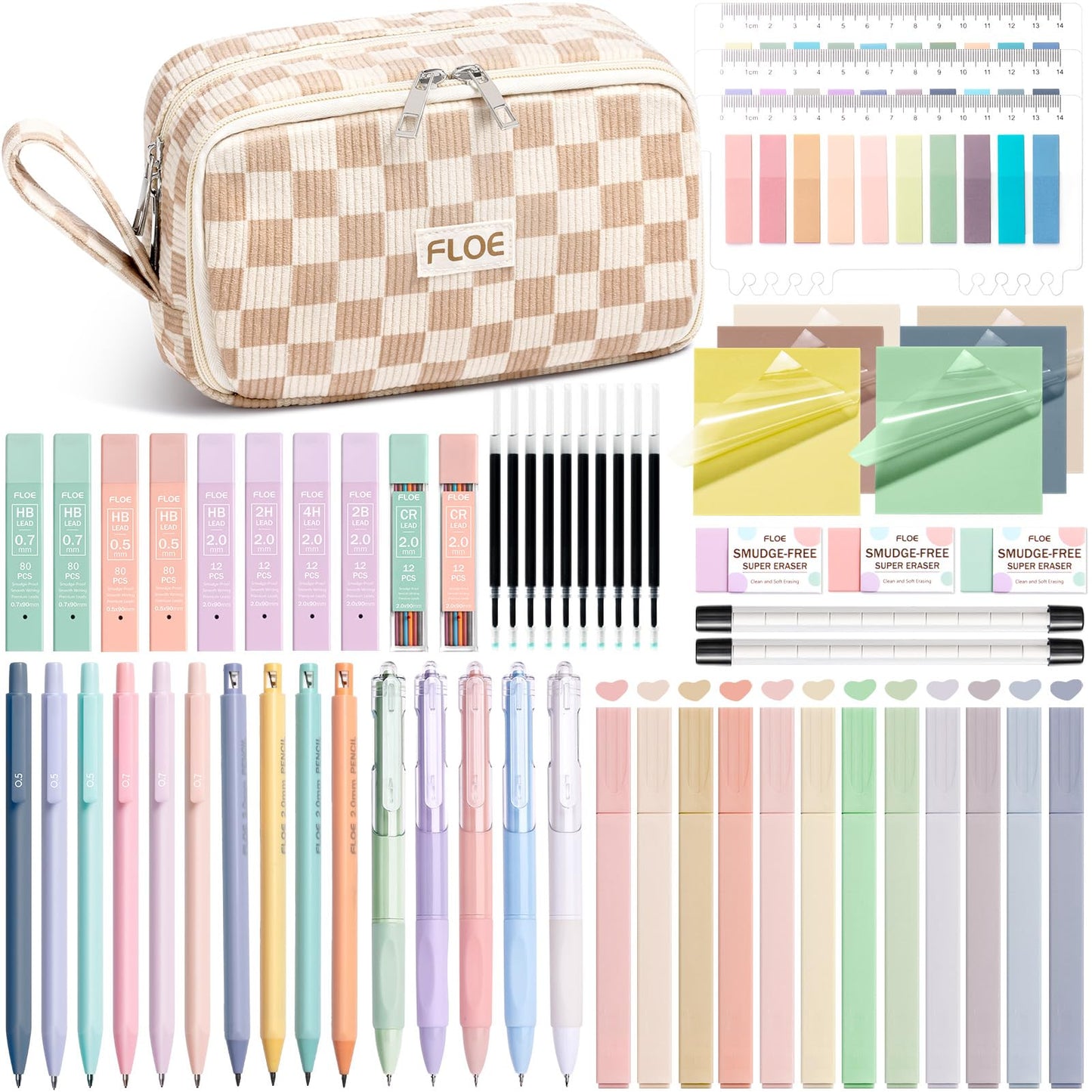 62PCS Aesthetic School Supplies Cute Back to School Supplies Stationary Set