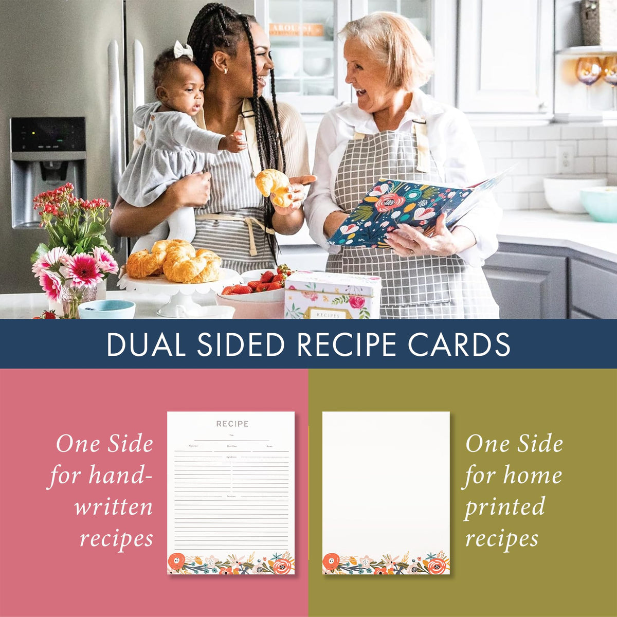 Jot & Mark 8.5"" x 11"" Sturdy 3 Ring Recipe Binder with Spill-Proof Clear