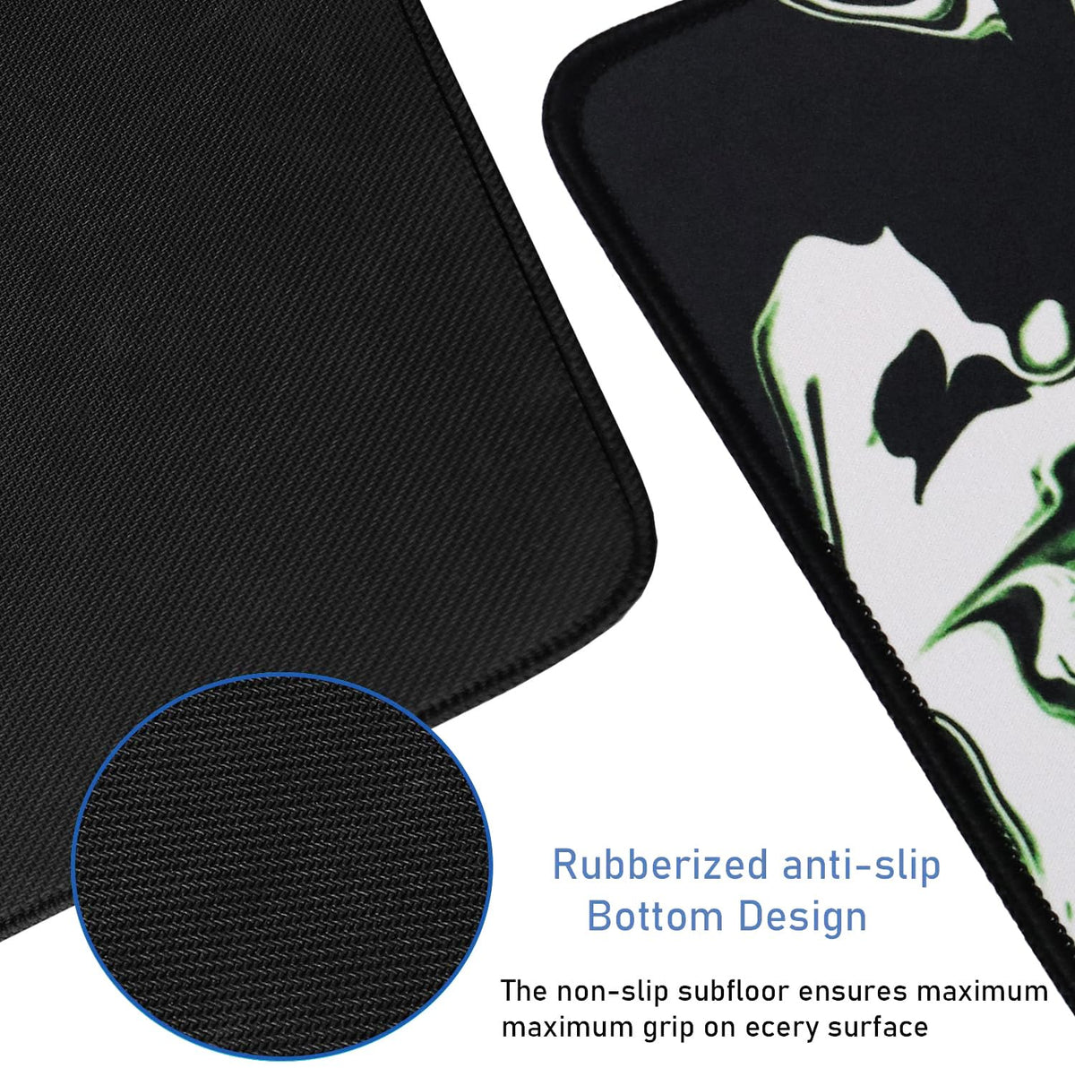 Large Extended Mouse Pad with Stitched Edges, Non-Slip Natural Rubber Base