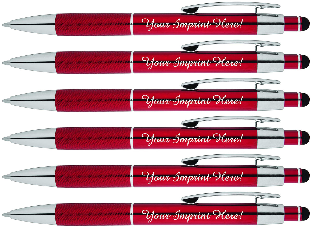 Customized Pens with Stylus - The Prestige Metal Pen - Custom Printed Name Pens with Black Ink