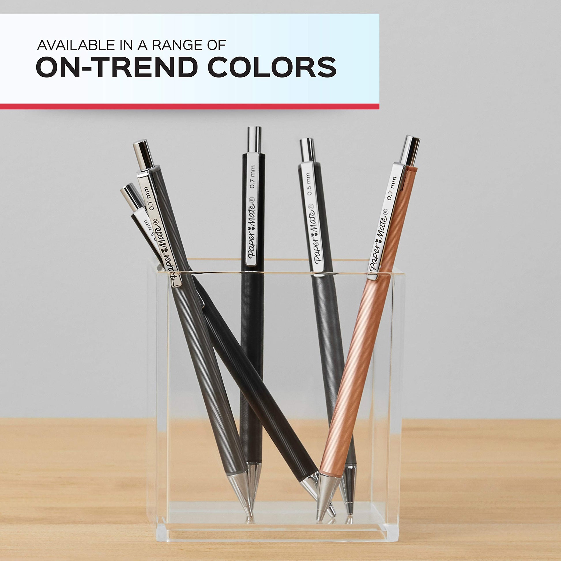 Paper Mate Advanced Mechanical Pencils, Premium Metal Barrels, Black and Gun Metal Gray, 0.5 mm #2