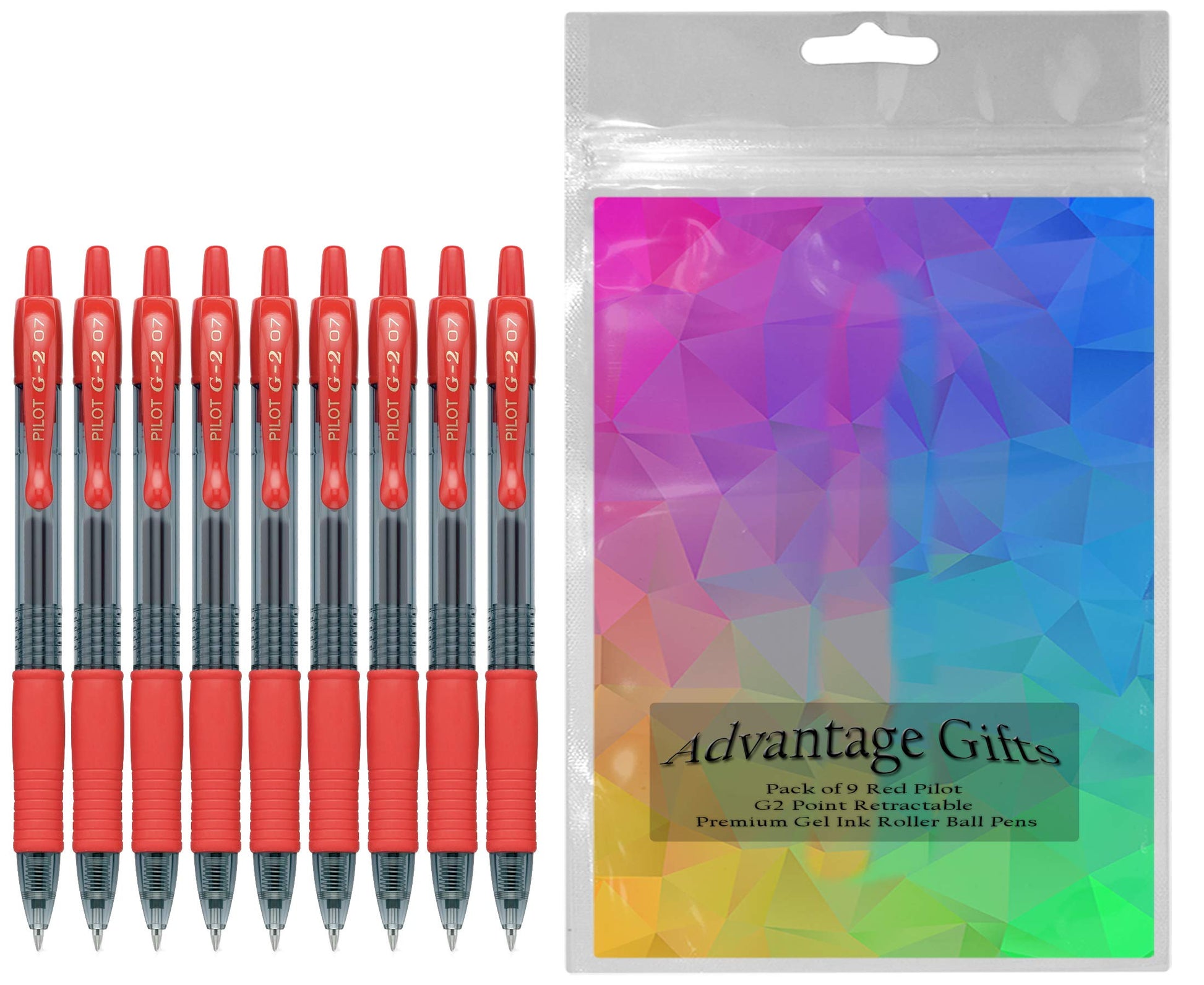 Advantage Gifts G2 Retractable Premium Gel Ink Roller Ball Pens Fine Point Fine Point (.7mm) Red