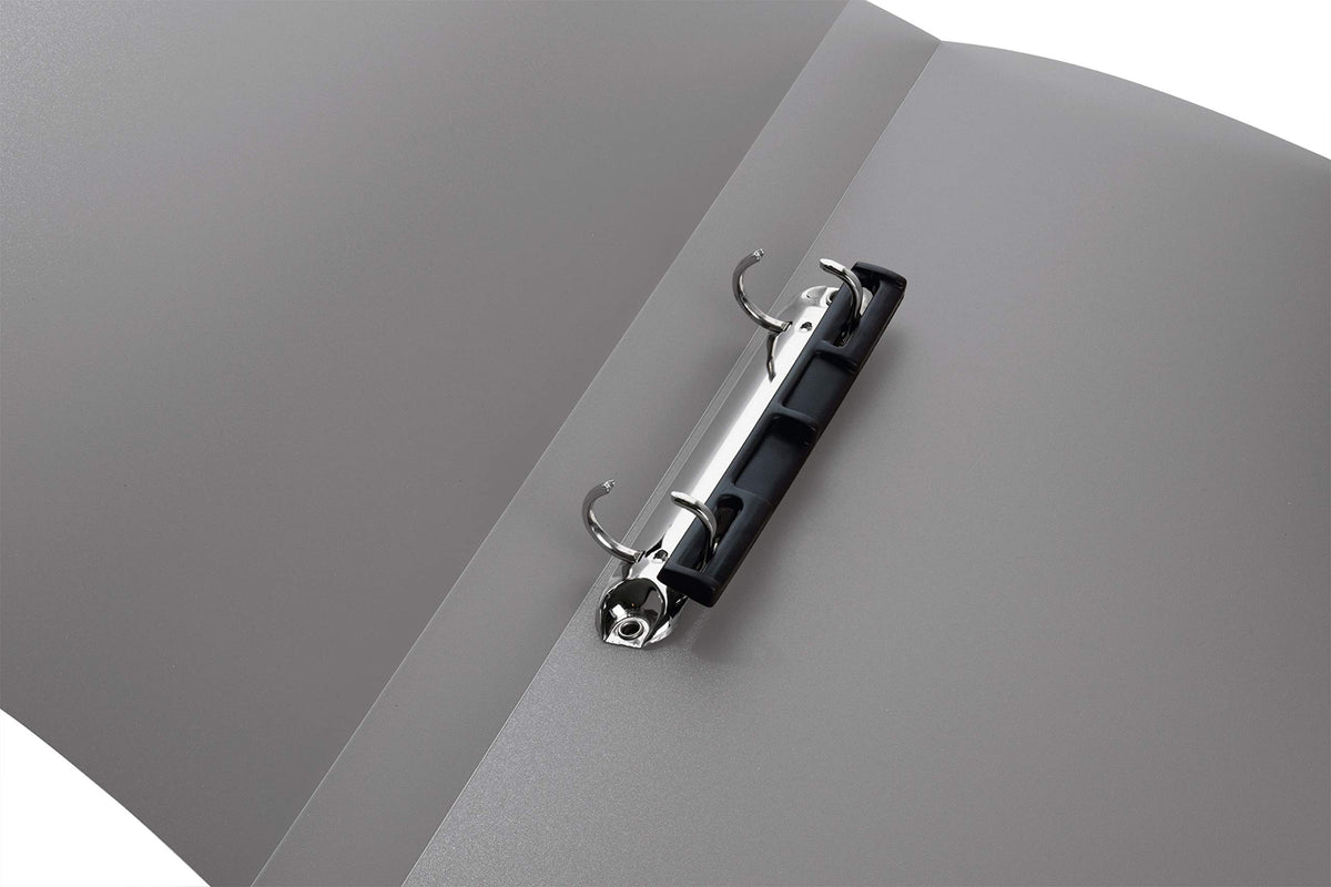 HERMA Ring Binder Translucent in Grey, A4, 25 mm Spine, Slim 2-Ring Binder Made of Plastic