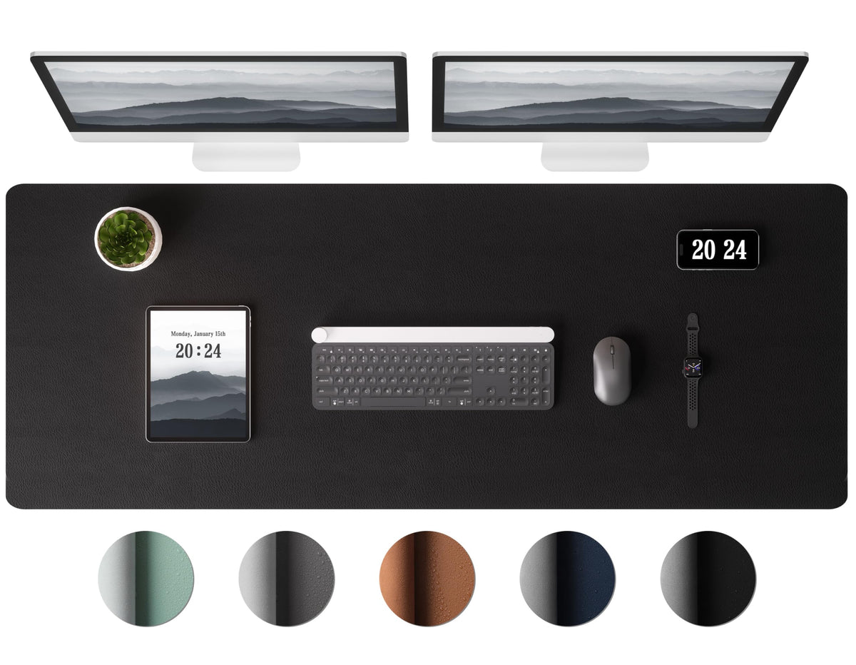 Aothia Leather Desk Pad Protector, Office Mat, Large Mouse Pad, Laptop Desk Pad, Non-Slip PU
