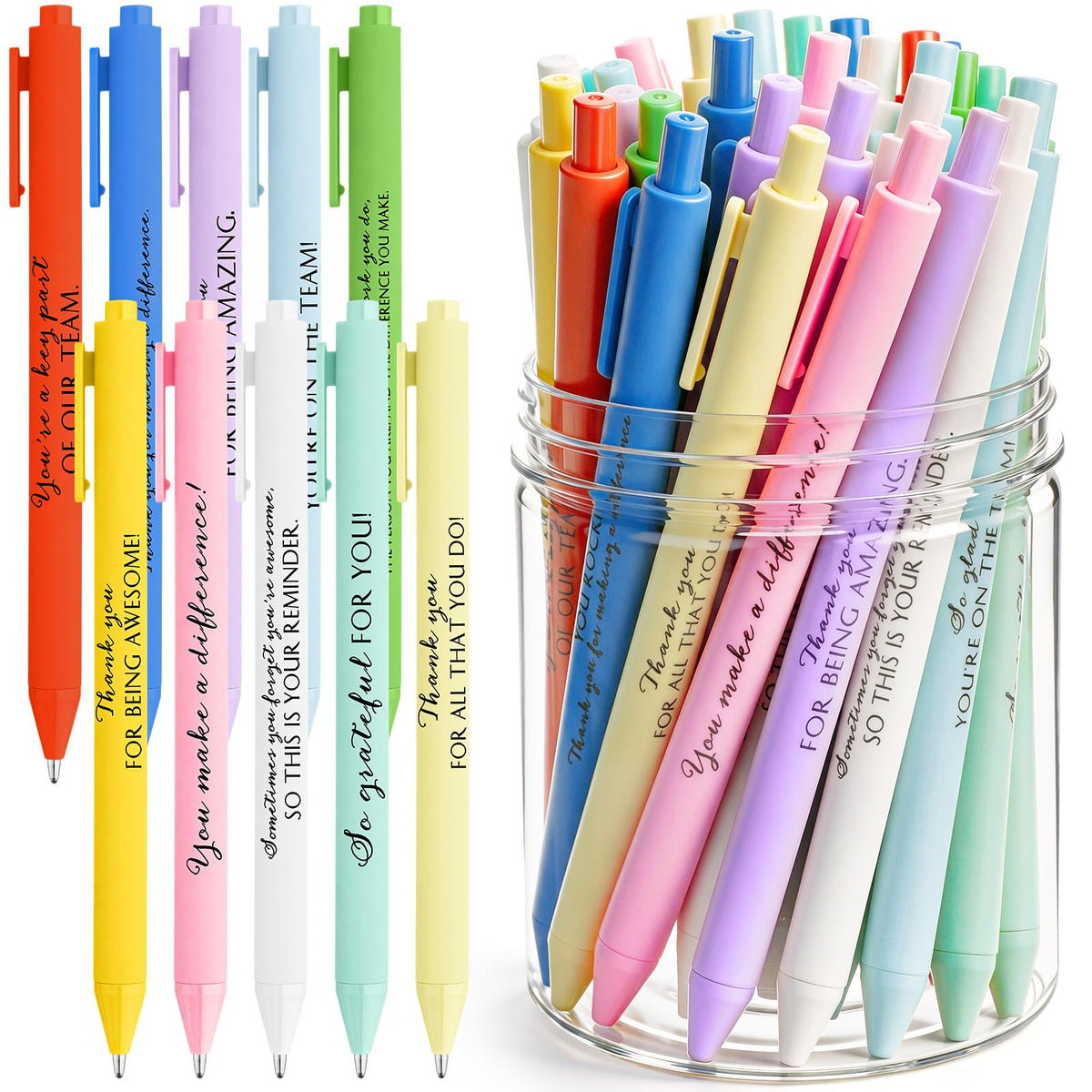 Crtiin 100 Pcs Inspirational Pens Bulk Vibrant Colors, Team Motivation