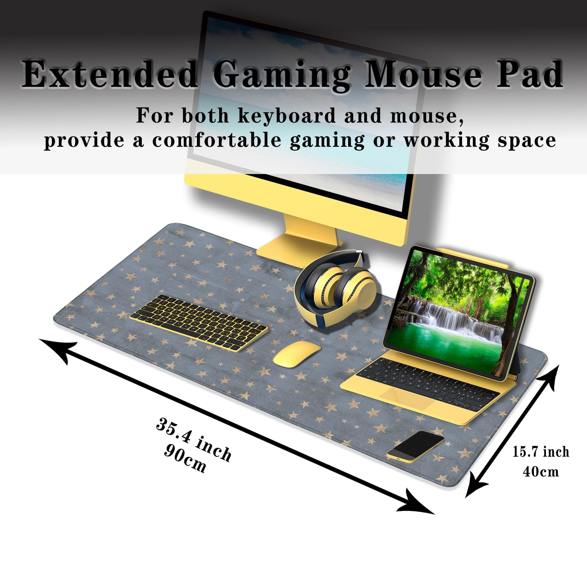Samgula Extra Large Mouse Pad Stars Game Mat, Gaming Mouse Pads Office Desk Mat, Extra Large Desk