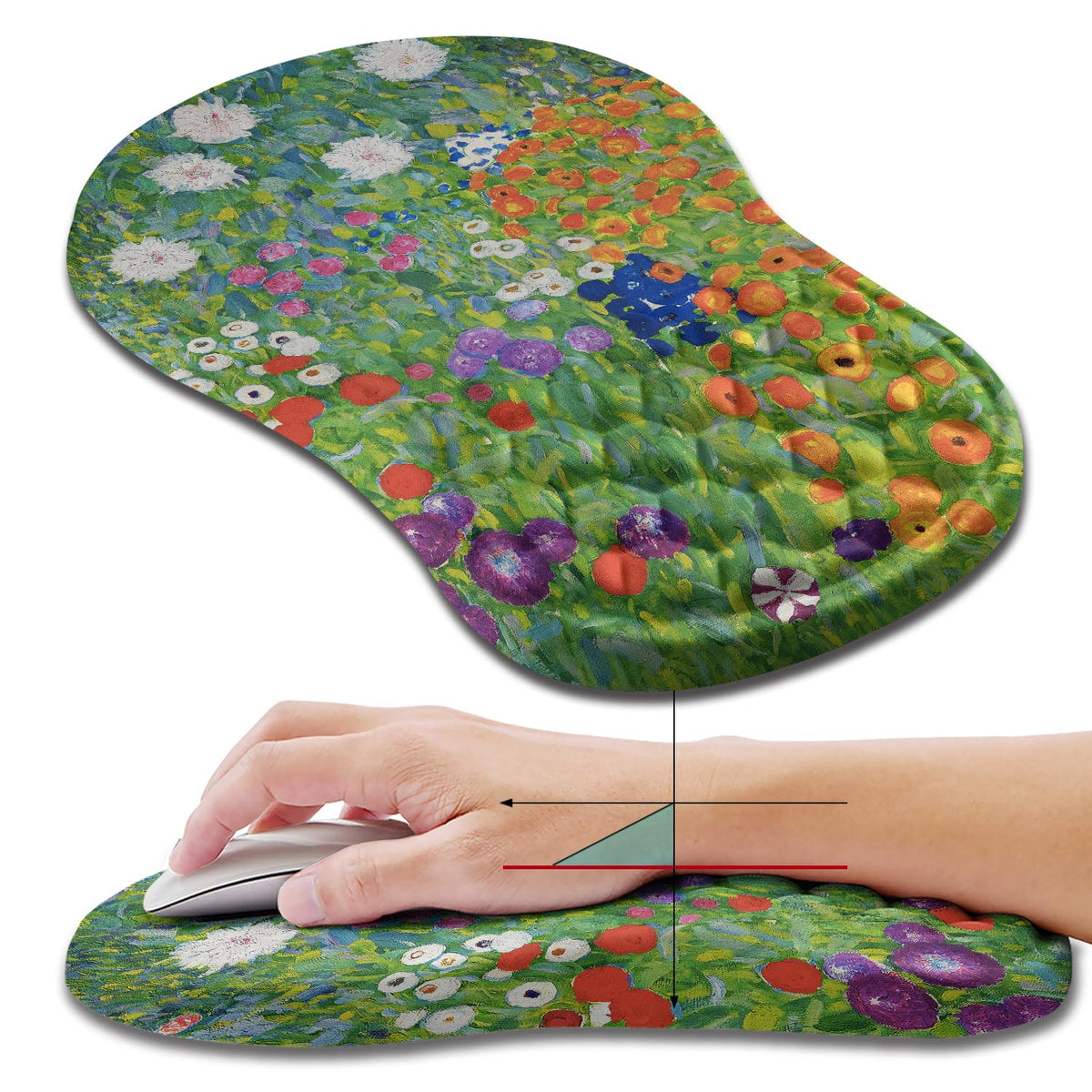 Hokafenle Ergonomic Mouse Pad Wrist Support, Wrist Rest Mousepad for Carpal Tunnel Pain Relief with