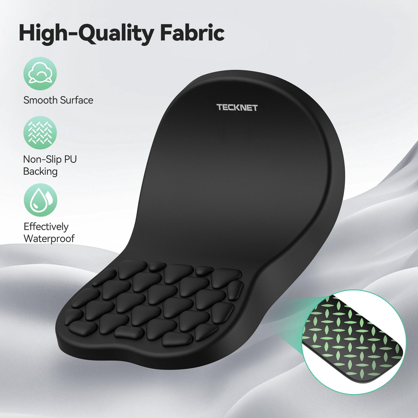 TECKNET Keyboard Wrist Rest and Mouse Pad 2 in 1 Set with Wrist Support
