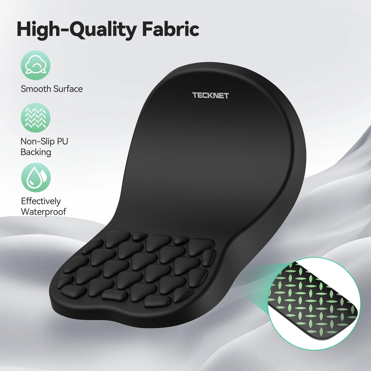 TECKNET Keyboard Wrist Rest and Mouse Pad 2 in 1 Set with Wrist Support