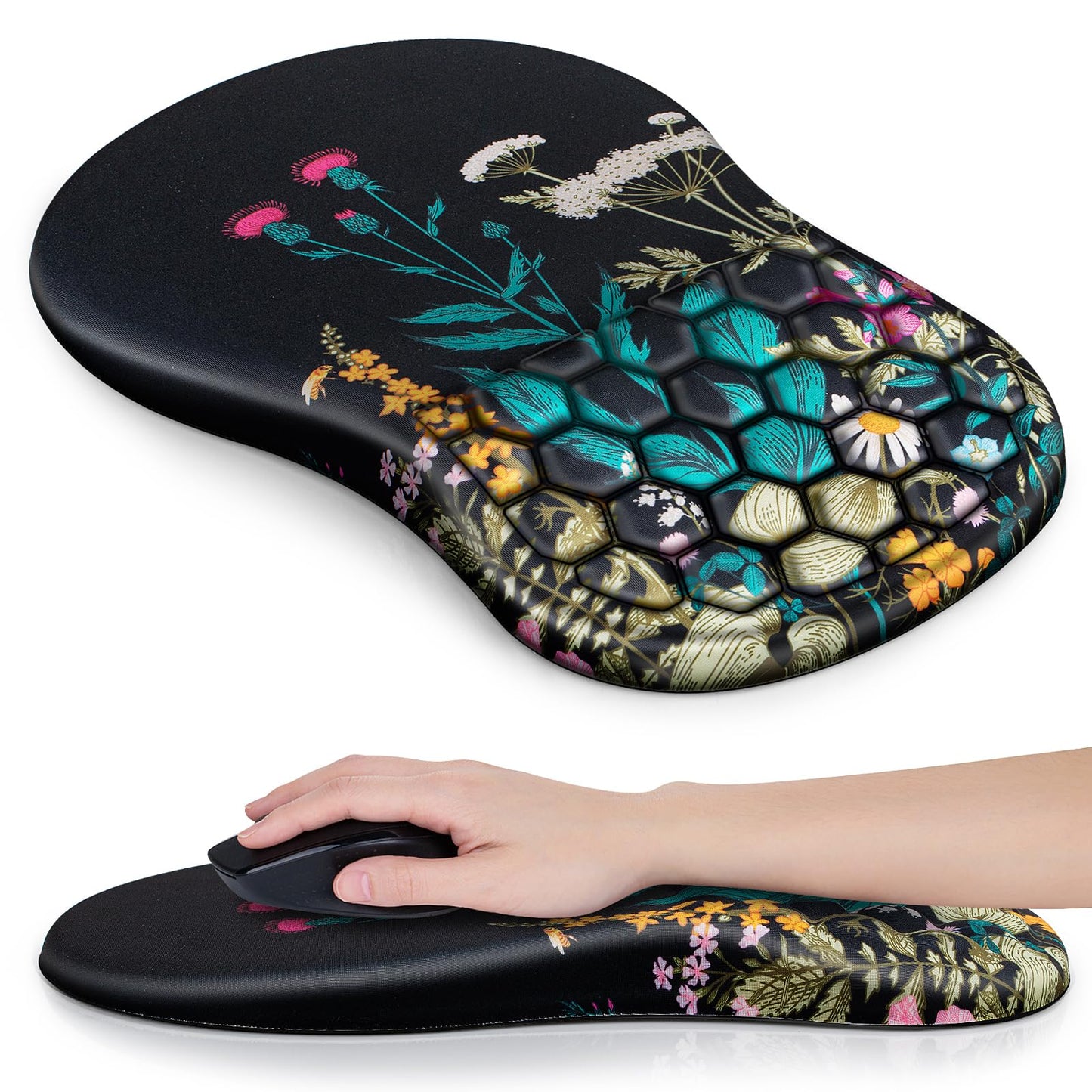 Canjoy Mouse Pad with Wrist Rest, Ergonomic Wrist Support with Massage