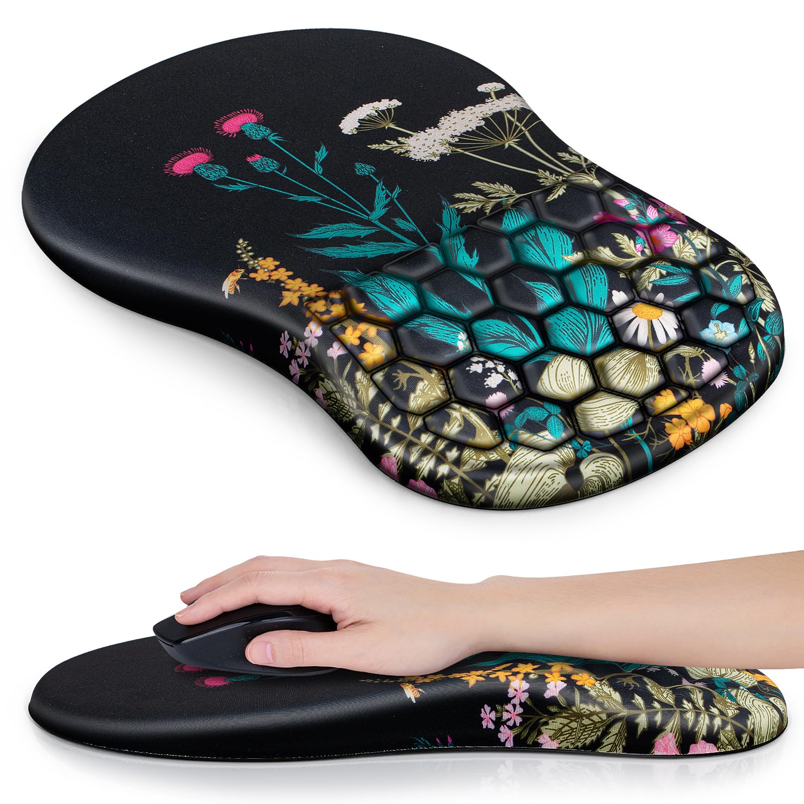 Canjoy Mouse Pad with Wrist Rest, Ergonomic Wrist Support with Massage