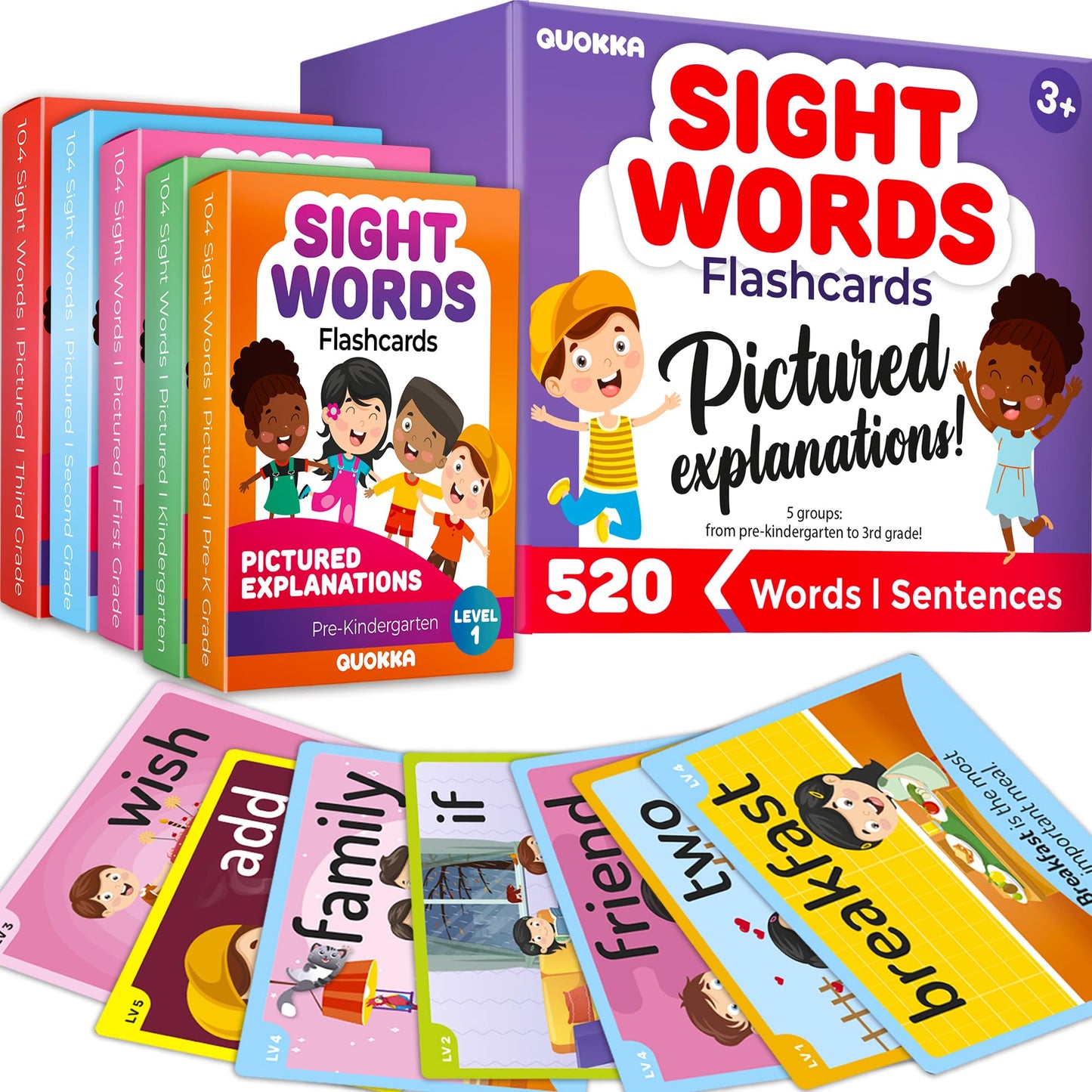 Flash Cards for Kids Ages 4-8 - Preschool Educational Reading Flashсards
