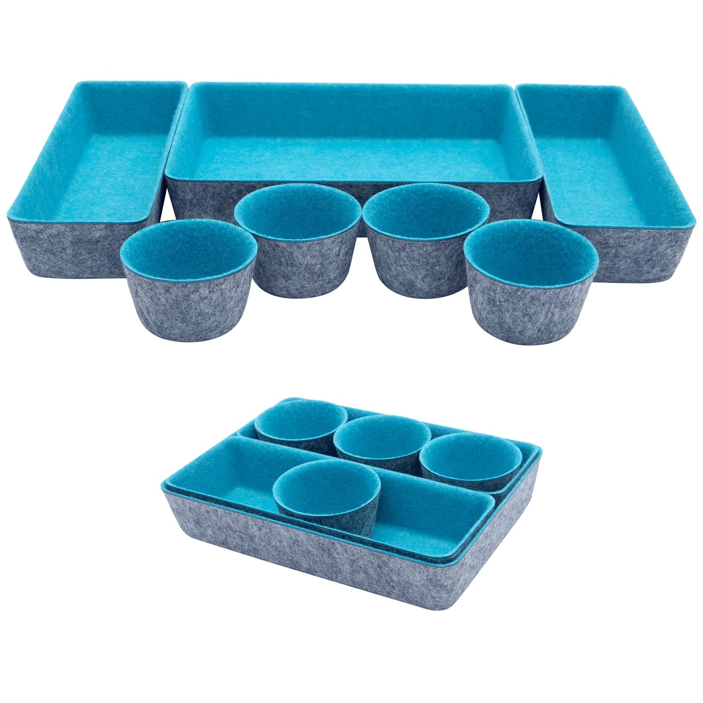 Teeo - Desk Organizer Drawer - Makeup Drawer Organizer Trays - Bathroom Drawer Organizer - Small