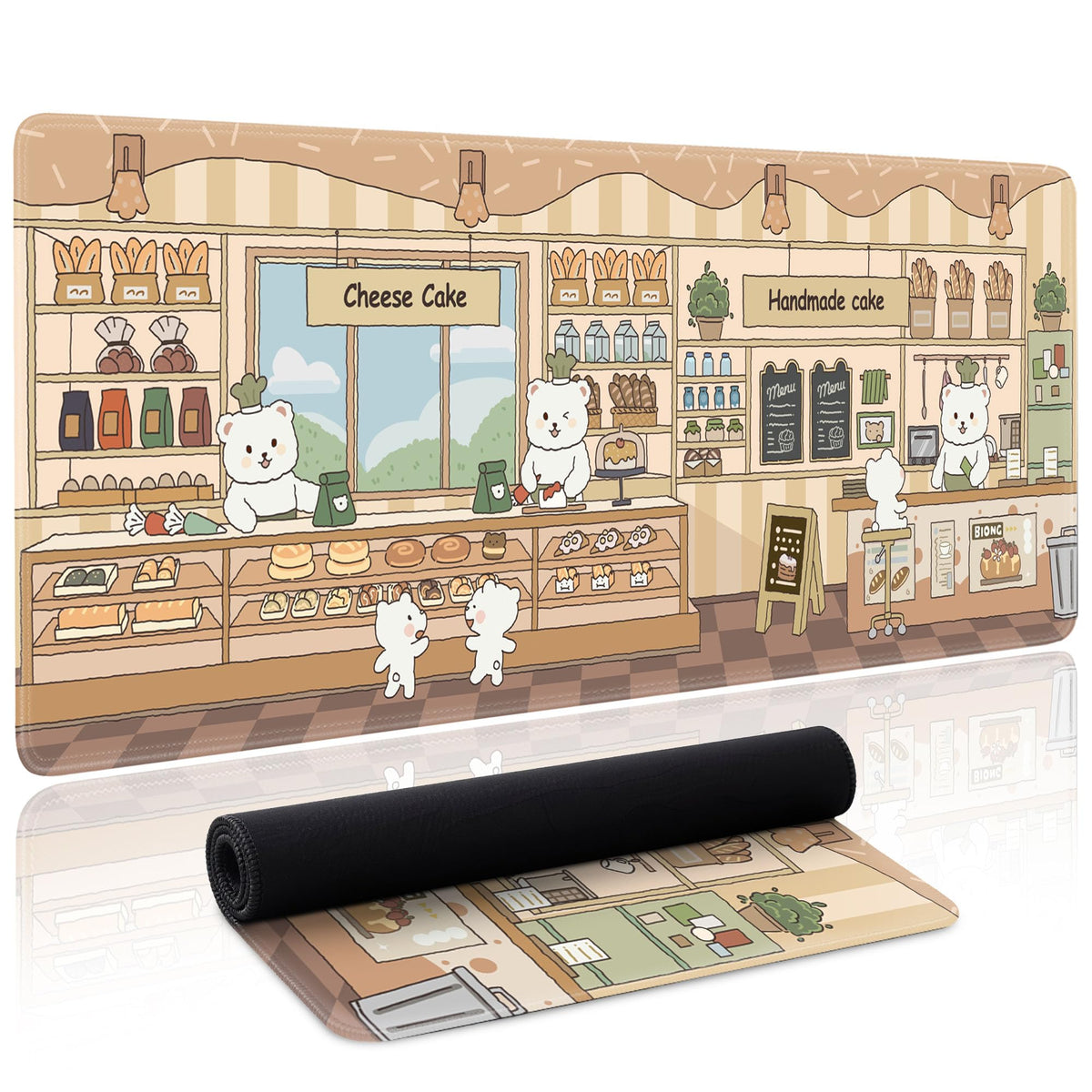 Cute Mouse Pad Large Desk Mat Extended Keyboard Pad Funny XL Mousepad with Non-Slip Base and
