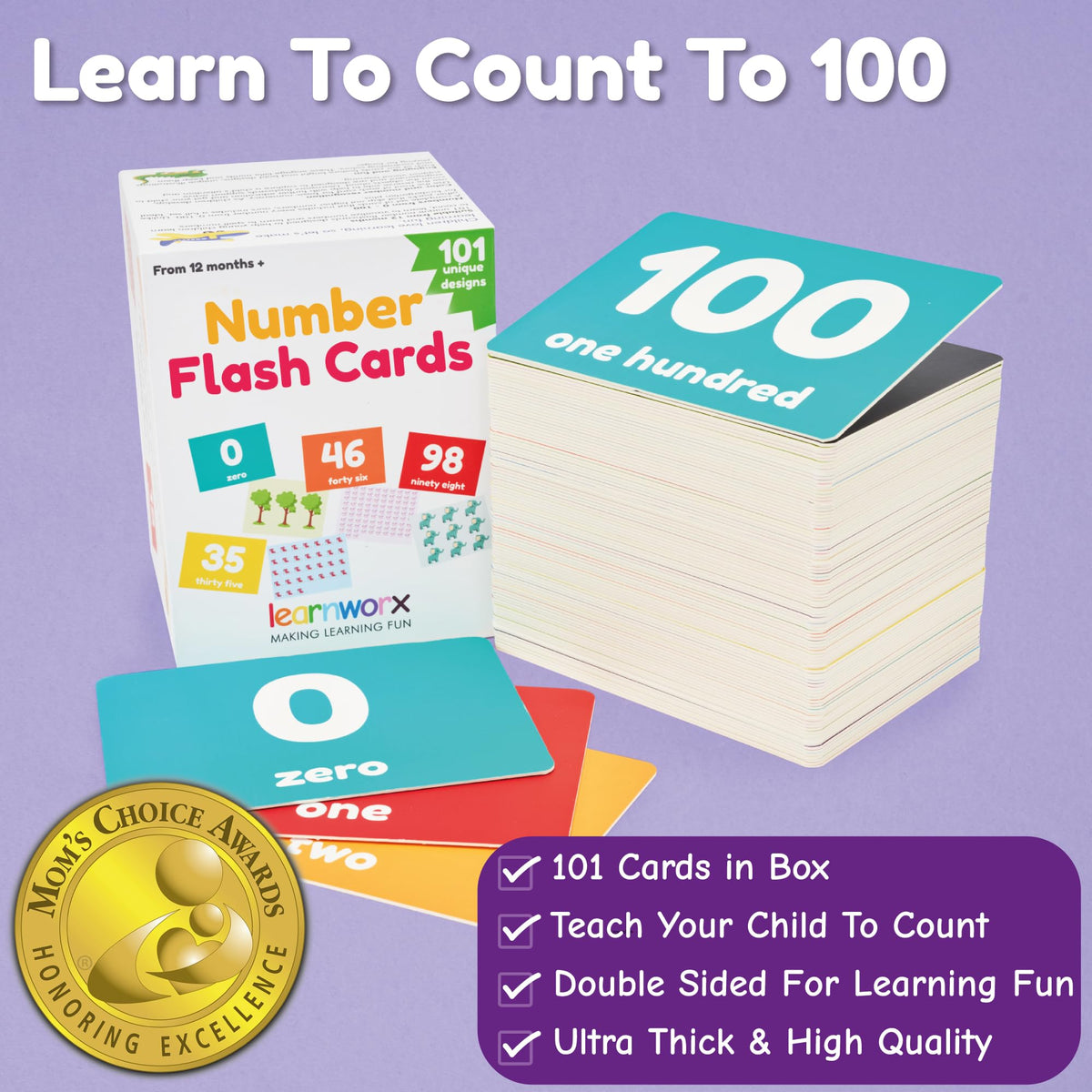Number Flash Cards for Toddlers | Award-Winning - Toddler Math Flash Cards | Learn Counting