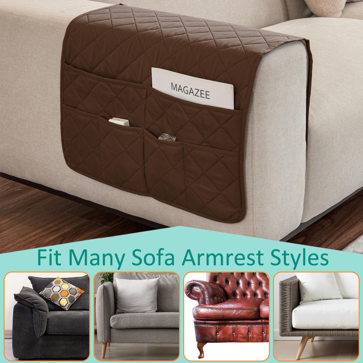 Remote Control Holder for Recliner Non-Slip Armchair Caddy Couch Armrest Organizer, Arm Chair