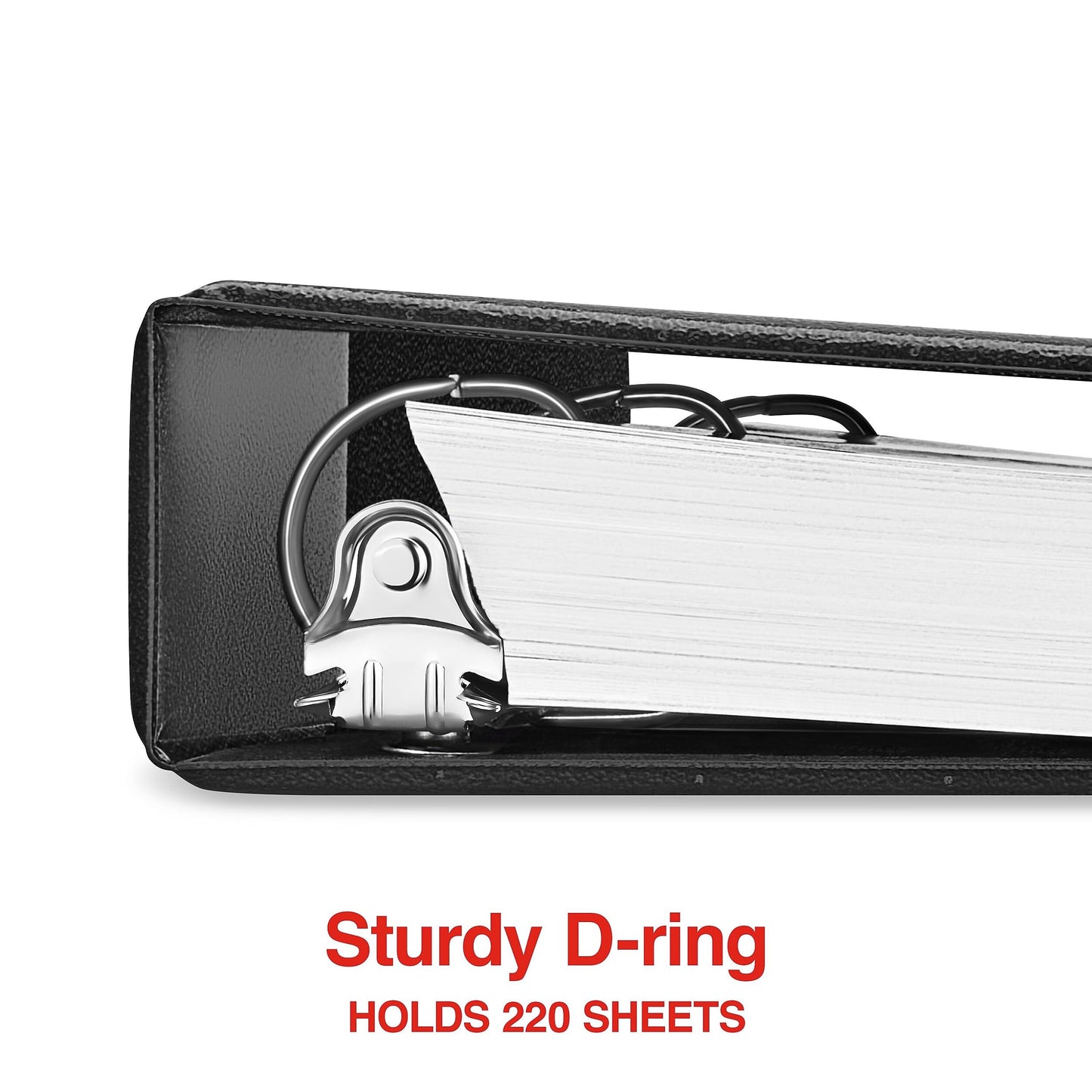 Staples 1" 3-Ring View Binder, D-Ring, Black, 4/Pack