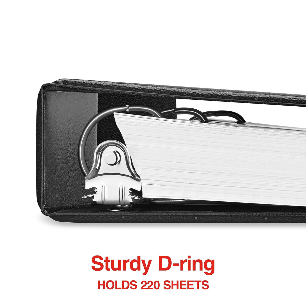 Staples 1" 3-Ring View Binder, D-Ring, Black, 4/Pack