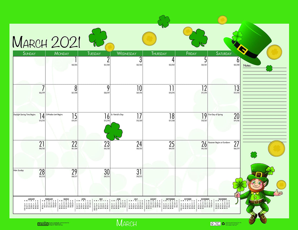 House of Doolittle 2021 Monthly Seasonal Desk Pad Calendar, 18.5 x 13 Inches, January - December