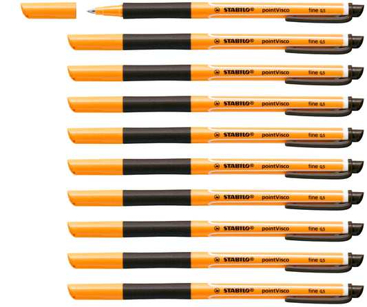 Gel Rollerball - STABILO pointVisco Box of 10 Black