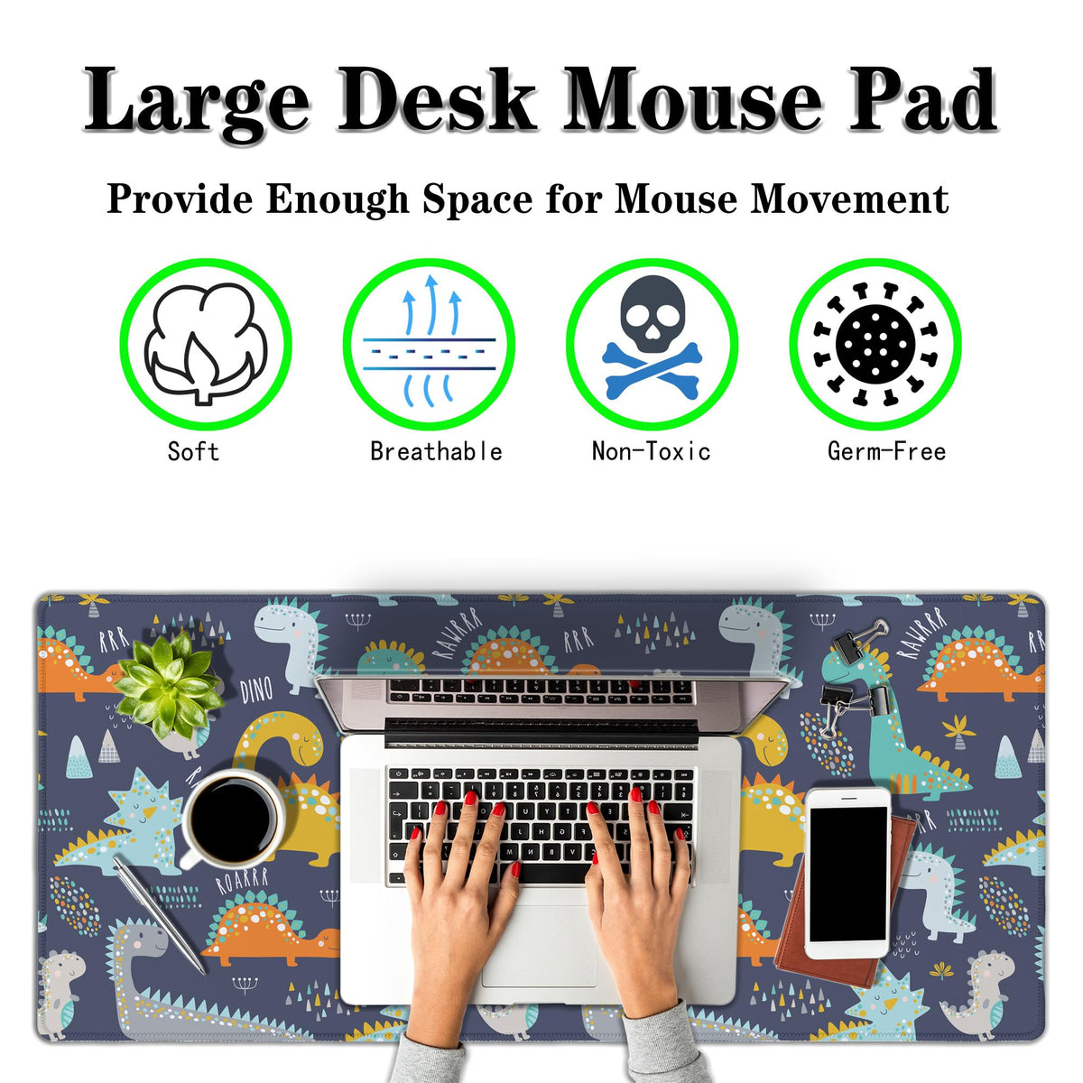 Samgula Computer Desk Mat Yellow, Gaming Mouse Pads Desk Mouse Pad, Desktop Computer Mat Non-Slip