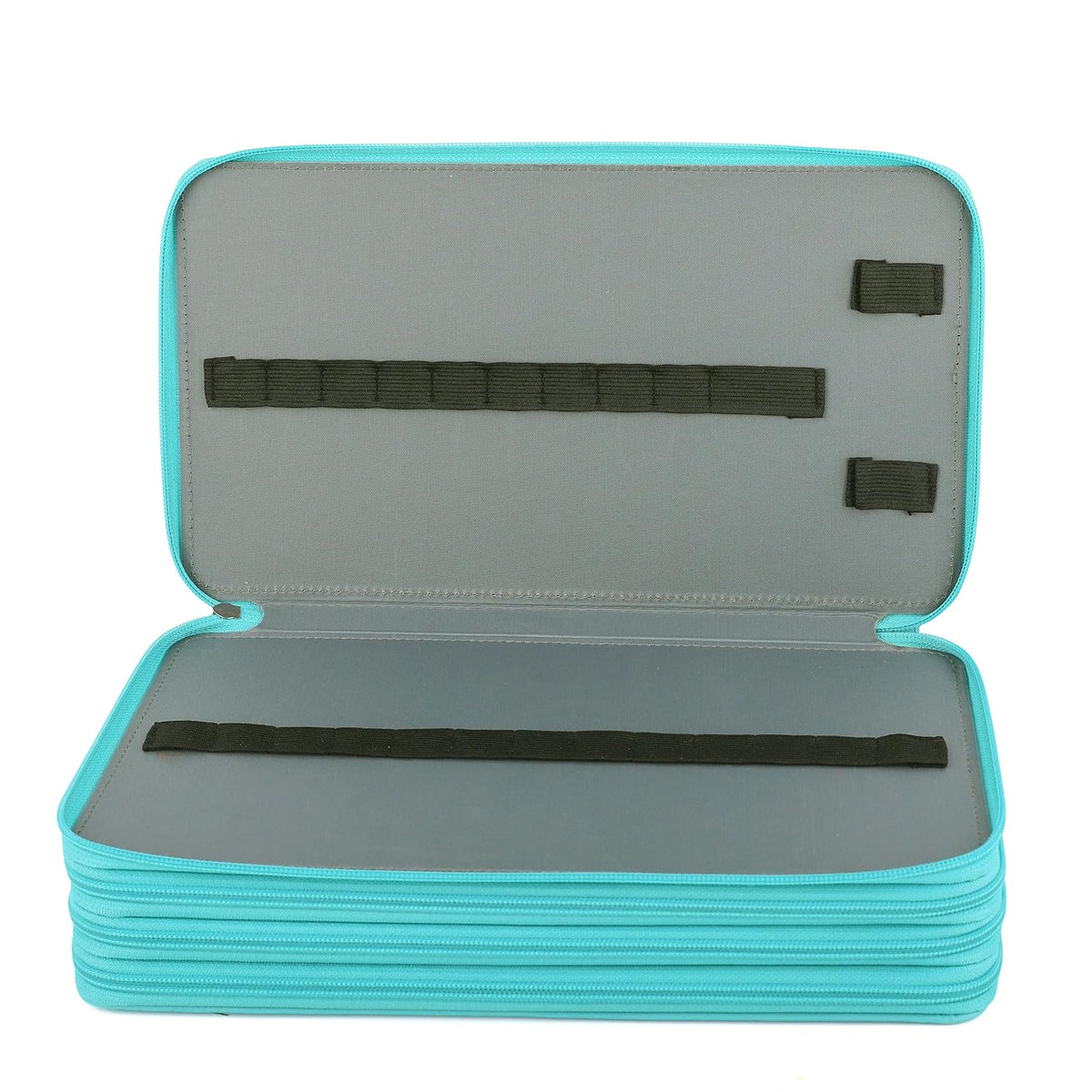 Vomgomfom 300 Slots Marker Case 4-Layer PU Leather, Handle, Solid Green