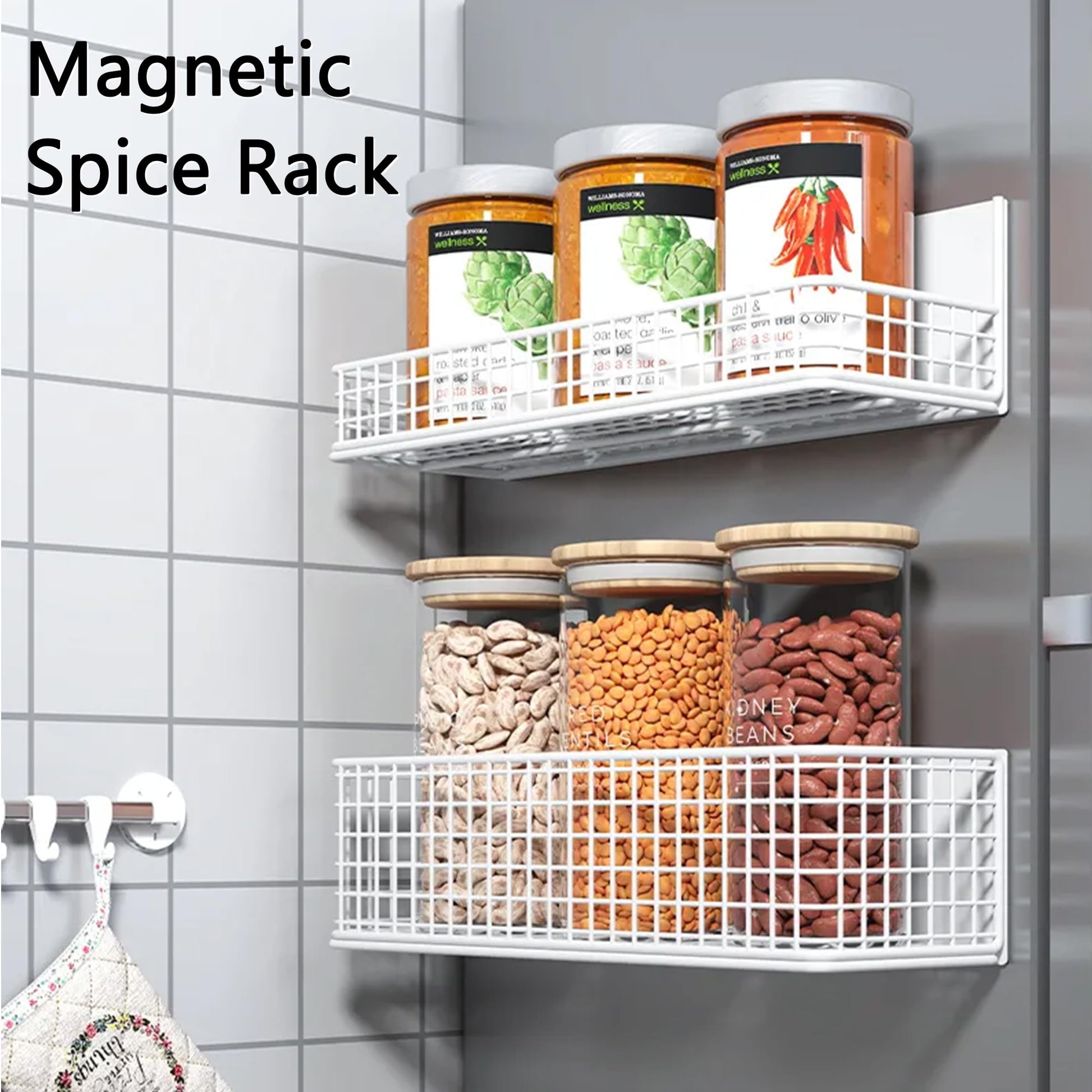 Magnetic Shelf Fridge Basket Bin for Whiteboard Washer Dryer Locker Cabinet